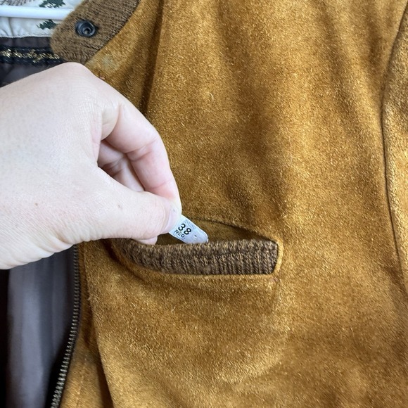 Vintage Sears Fieldmaster Suede Leather Bomber Jacket Size 38 Regular Brown - Picture 8 of 8